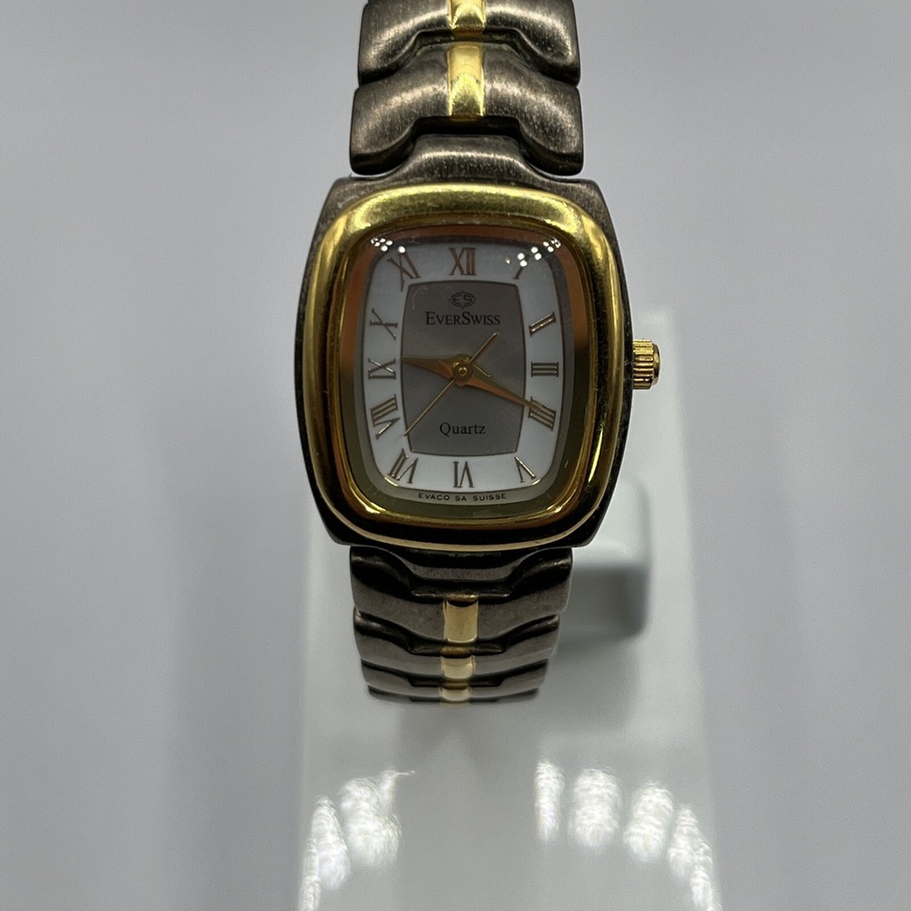 EverSwiss Ladies Quartz Watch 18K Gold Electroplated (1134)- New Battery